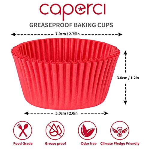 Caperci 500-Count Red Cupcake Liners for Baking Standard Paper Muffin Cups - color: Red