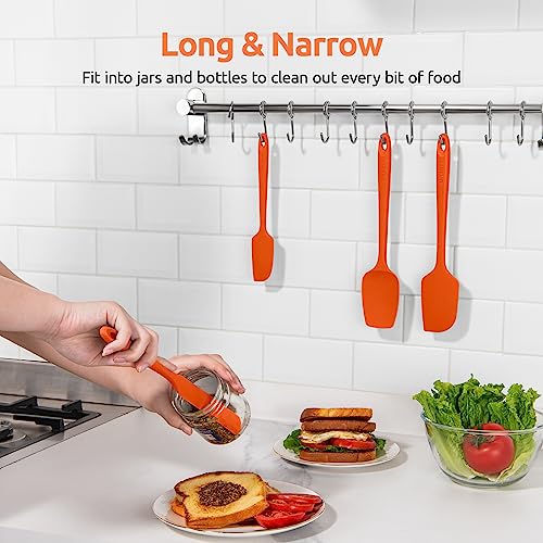 U-Taste Silicone Spatula Set with 600 Degrees Fahrenheit Heat Resistant (Orange) - color: Orange