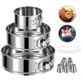4/7/9-Inch Springform Pan Set, Removable Bottom, Stainless Steel - size: 4" 7" 9" Cake Pan