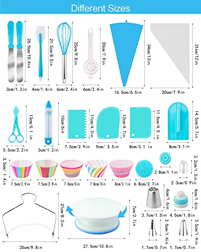Cake Decorating Supplies Kit Tools 356pcs, Nifogo Baking Accessories with Cake Turntable, Pastry Piping Bag, Piping Icing Tips for Beginners