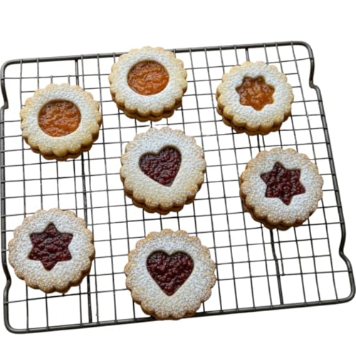 Linzer Cookie Cutter Set 2.4 Inch (6cm) – Scalloped Round with 4 Mini Inserts (Heart, Star, Flower, Circle) – Perfect for Linzer Cookies & Fondant