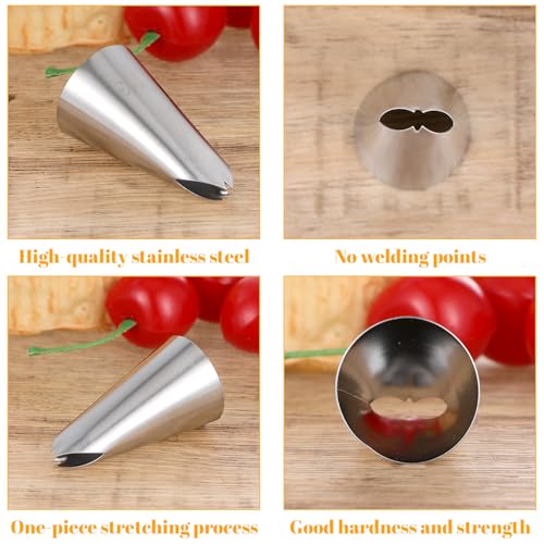 5pcs Leaf Piping Tips, Cake Decorating Tube Tips Set Leaf Shape Piping Tip for Cupcakes Stainless Steel Icing Nozzles for Pastry Fondant DIy Baking Tools Flower Nails Cake Decorating Tools