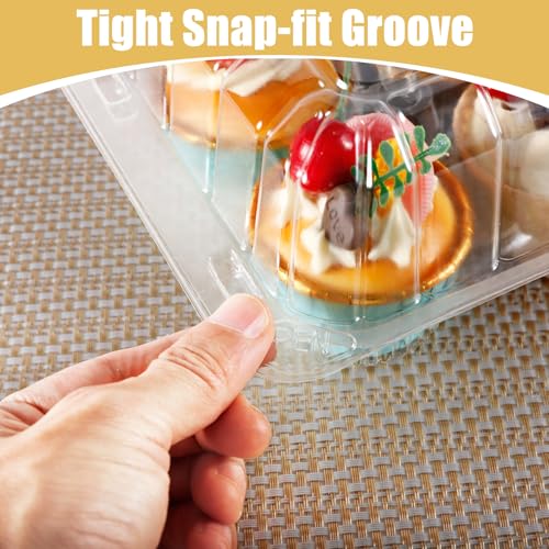 20 Pack Plastic Cupcake Containers, 4 Compartment Cupcake Carrier