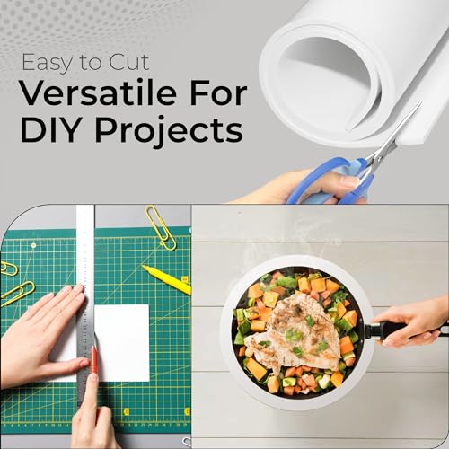 Exactly Rubber - White Silicone Sheet, 60A Durometer Silicone Mat, Food-Grade Rubber Mat with -80 to 450°F Temperature Resistance, 400% Elongation, Silicone Placemat Made in The USA, 1/16 x 18” x 36” - size: 1/16 x 18 x 36