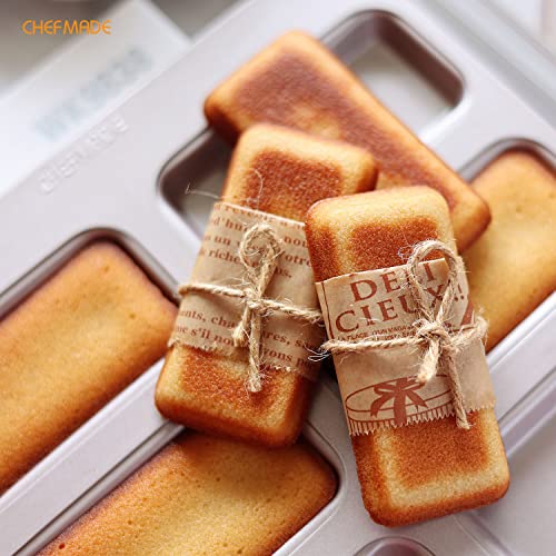 CHEFMADE Financier Cake Pan, 8-Cavity Non-Stick Muffin Pan Biscuits Cookies Bakeware for Oven Baking (Champagne Gold) - size: 03 - Financier Mini 8 Cups