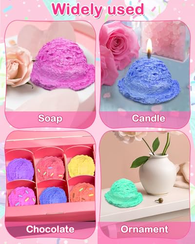 Ice Cream Ball Silicone Mold with Edge, Multi-Use Mold for Chocolate, Fondant, Soap, Candles & DIY Desserts, Perfect for Weddings, Birthdays & Parties - color: Ice cream scoop