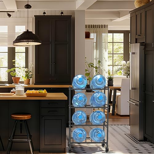 5 Gallon Water Jug Holder, 4-Tier Heavy Duty Double Row Water Jug Stand - size: 4 Tier-Double Row