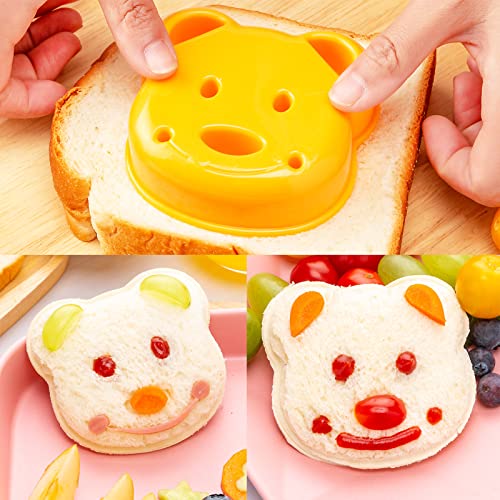 Sandwich Cutters for Kids Lunch LARGE 6 Pcs - color: B- Green Yellow 6pcs