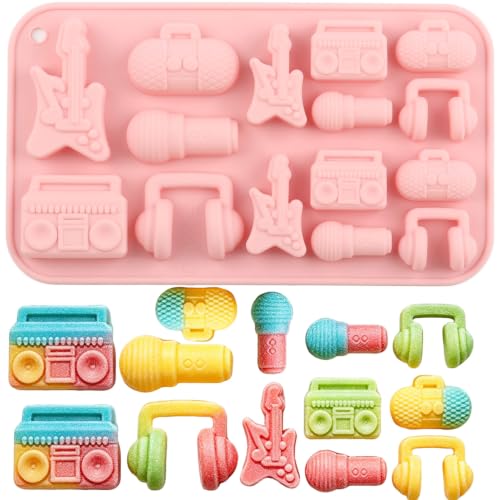 15 Cavity Music Theme Silicone Candy Molds - color: B
