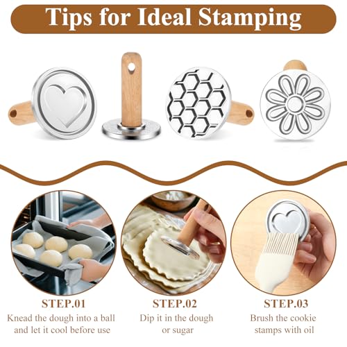 6 Pcs Cookie Stamps for DIY Baking, Cake, Pastry, Gift Package