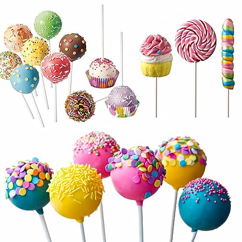 JOERSH 360Pcs Cake Pop Sticks and Wrappers Ties Kit - style: 120 Sticks, 120 Bags, 120 Silver Ties