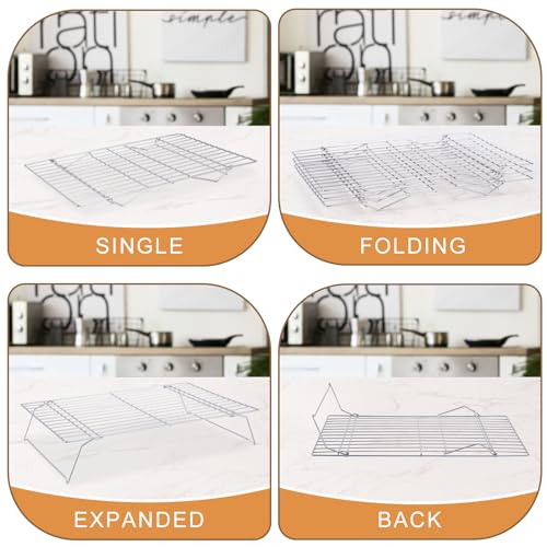 Briout Cooling Rack for Cooking Baking 3 Tiers, 16" x 10" Wire Rack, Silver - color: Silver, size: 16"x10"-3Tier