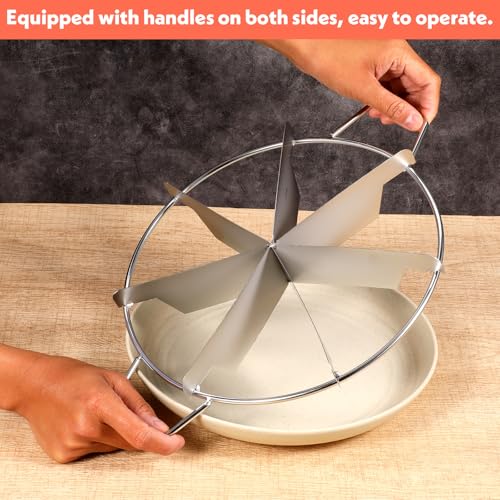 2-Pack Pie Cutter 8 Slice & 7 Slice - 13.6" Stainless Steel Pie Slicer & Cheesecake Cutter, Commercial-Grade Cake Slicer for Even Slices, Perfect for Pies, Pizzas, Desserts