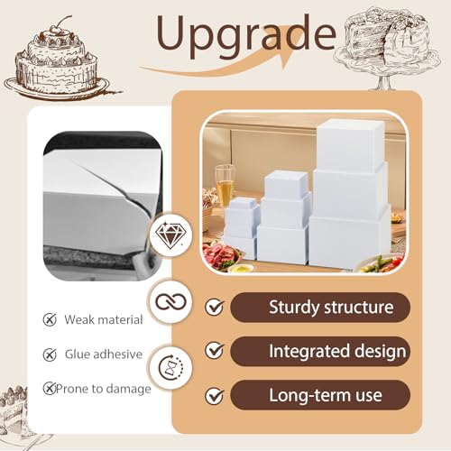 10 PCS Buffet Risers, Large Food Risers for Buffet Table, Dessert Display - color: White, size: 10" 9" 8" 7" 6" 5" 5" 4" 4" 3"