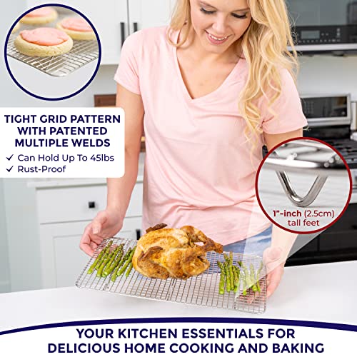 Kitchenatics Stainless Steel Cooling Rack for Cooking and Baking, 10"x15" - size: 10" x 15" Jelly Roll - 1 PC
