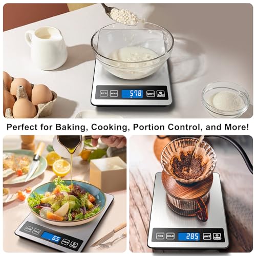 Fuzion Food Scale, 22lb/0.1oz Digital Kitchen Scale - 7 Units, Tare & PCS