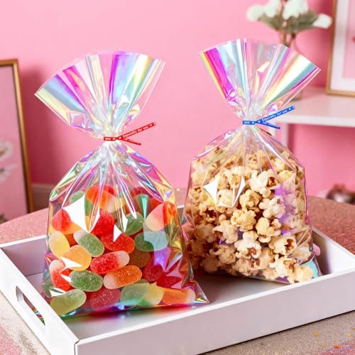 5x7 Inch Iridescent Cellophane Treat Bags - color: Iridescent, size: 5x7 Inch