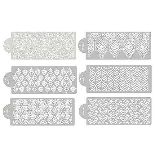 RAYNAG 6 Pieces Cake Decorating Stencils for Buttercream