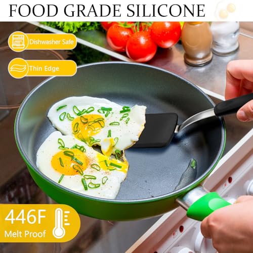 2Pcs Mini Silicone Cookie Brownie Spatula, Solid Flat, Black, Grey - color: Black, Grey, style: Solid Flat