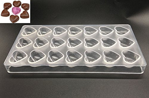 Candy Making Mold, Diamond Clear Polycarbonate Chocolate Mold Jelly Candy Making Mold 21-Piece Tray (Heart candy mold) - color: Heart candy mold