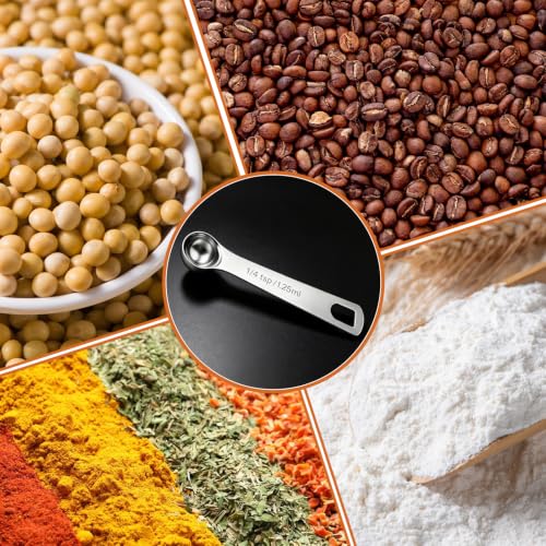 5PCS 1/4tsp(1/12tbsp, 1.25 ml) Measuring Spoon Teaspoons Stainless Steel Measure Spoons for Precise Cooking, Baking and Spices Measurement - size: 1/4tsp(1/12tbsp, 1.25 ml)