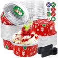 Christmas Mini Cake Pans with Lids, 5oz Round Mini Cake Tins, 30Pack - color: Christmas Color 30Pcs