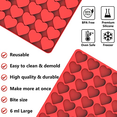 Heart Silicone Mold, 63 Cavities Small Heart Chocolate Molds - color: Large Heart