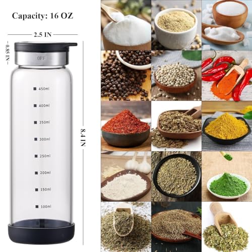 Verdental 16 oz Large Salt or Pepper Shaker, 4 Settings, S/M/Pour/OFF - size: 16 oz (2.56* 8.4 in)