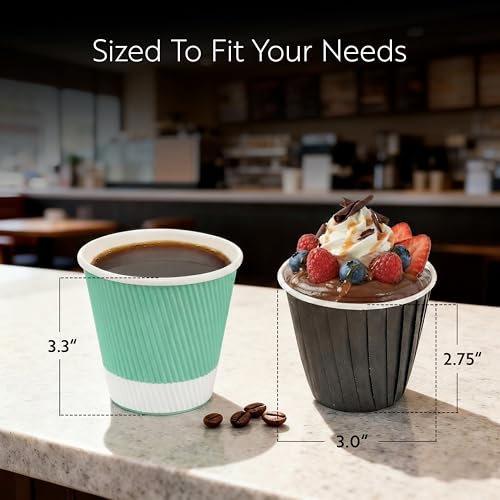 Restaurantware 4 oz Round Black Paper Tall Baking Cup, 200 Pack - color: Black, size: Tall
