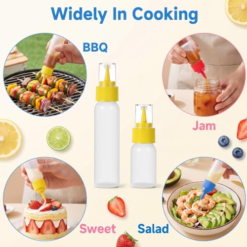 12pcs Small Squeeze Bottles for Sauces 30ml/60ml Plastic Icing Bottles
