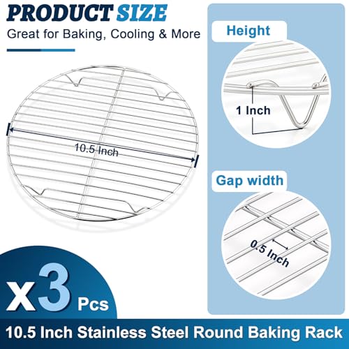 P&P CHEF Round Cooking Rack, Cooling Rack for Steamer, 10.5”, Silver - color: Silver, size: 10.5 Inch