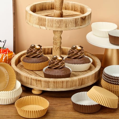 Uiifan 150 Pack Paper Baking Cups Muffin Liners Microwave Safe,3 Colors - color: 3 Colors