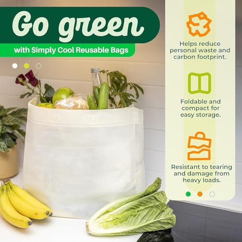 Simply Cool 400 Pack Reusable Grocery Bags, Medium Tote Bags Bulk, Cream - color: Cream, size: 400 Pack - Medium Bags