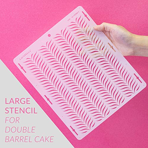 Lacupella Cake Decorating Stencil for Tall Buttercream Cake, Royal Icing, Ganache, Paint, Airbrush (RAYES) - style: RAYES