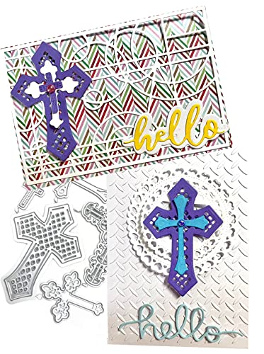 Mvchif-ay Cross Set Cutting Dies for Paper Card Making Metal Scrapbooking Tool DIY Craft Embossing for Photo Album Decor(5 Pcs Crosses) (XKAI00246) - color: 5 Pcs Crosses
