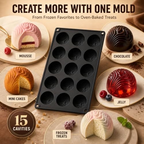 Rotating Chocolate Silicone Mold, 3D Candy Dessert Baking Mold - color: black-010