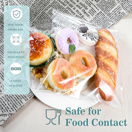 100Pcs 8-1/4 x 10-1/4 Inch Self Sealing Cellophane Bags Clear Plastic Sleeves - Fit 8x10 Inch Photo Prints Cards - size: 8.38 x 10.25 inches