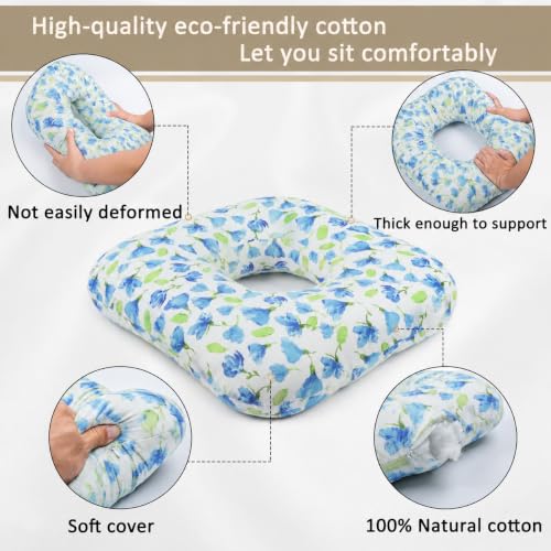 Hshbxd Donut Pillow, Tailbone Cushion for Wheelchair, Office and Travel - color: Flower — Iris