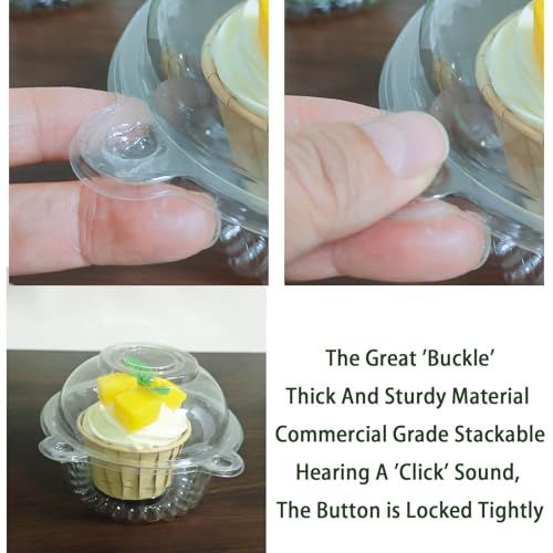 100pc Jumbo Muffin Containers, Clear Deep Dome Muffin Cartons - size: medium 100 Piece