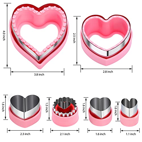 BakingWorld Heart Cookie Cutter & Sandwich Sealer, 6-Pc Valentines Set