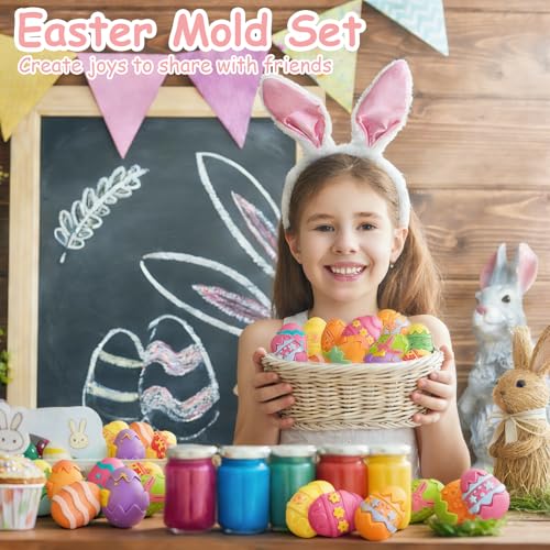 Morofme Easter Egg Silicone Molds Easter Cake Mold Bunny Chocolate Molds Rabbit Muffin Silicone Mold Half Eggs Shaped Moulds Bunny Baking Pan for Cupcake Candy Jello Pudding Mousse Soap - color: Easter