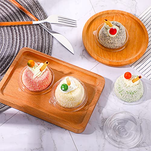 Patelai 150 Pcs Mini Cupcake Containers Clear Plastic Dome Boxes, Clear - color: Clear