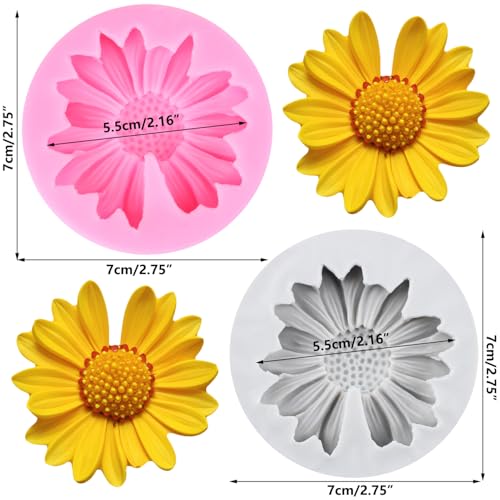 Chrysanthemum Silicone Mold Daisy Flower Fondant Molds Set Of 2 - color: Style Q