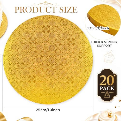 Zopeal 20 Pack 10 Inch Round Wedding Cake Boards,Gold - color: Gold