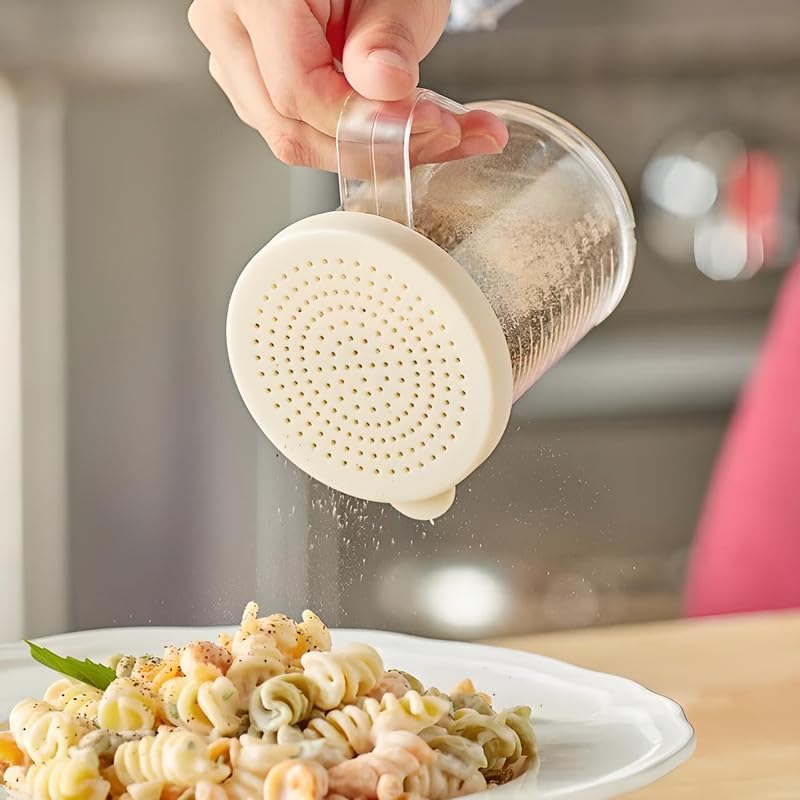 OCS Parts 12-Pack 10 oz Shakers with 2 mm Perforated Beige Lids | 3.75" - color: Beige - 2 MM