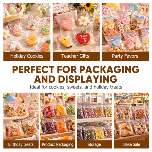 NEOACT 600 Pcs Cookie Bags, 4x6 Clear Self Sealing Cellophane Bags - size: 1 Count (Pack of 600)