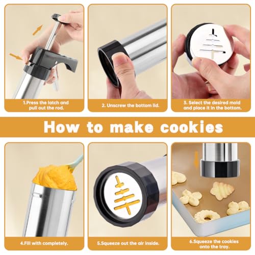 Churro Maker Kit with 16 Discs, 8 Nozzles & Piping Bag, Cookie Press