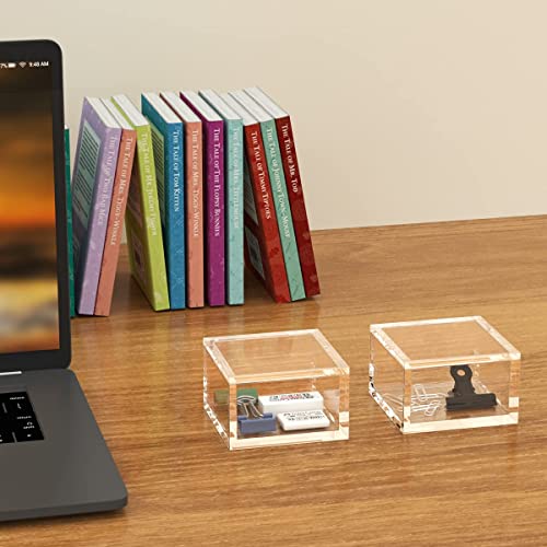 AITEE Acrylic Box with Lid, Small Square Storage Case with Multi-Purpose - size: Small