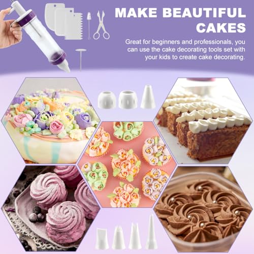 Donut Filler Injector, Cupcake Filler Tool Piping Kit, with 7 Icing Nozzles, 3 Cream Scrapers Frosting Piping Nozzles Kits, for Cake Cookie Baking