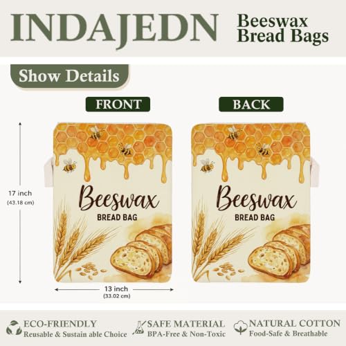 Sweet Baking Lover Gifts Beeswax Bread Bags 2 Pack XL 13x17in - color: Sweet Treat